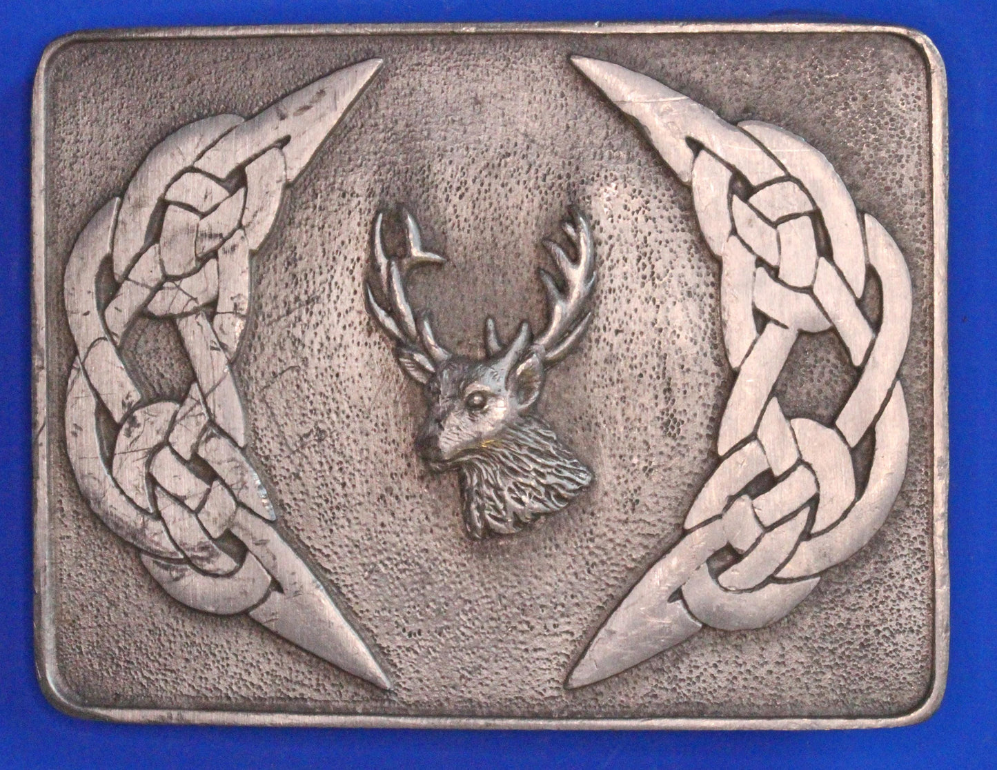 Scottish Stag Head & Celtic Knot Kilt Belt Buckle, for 2 inch belt  [09/25 32638]
