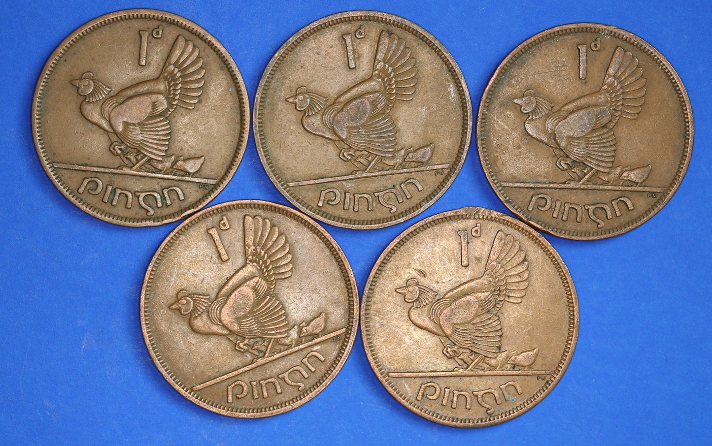 GENUINE Collection Irish Penny 1d EIRE Ireland coins, different dates [09/25 33175]