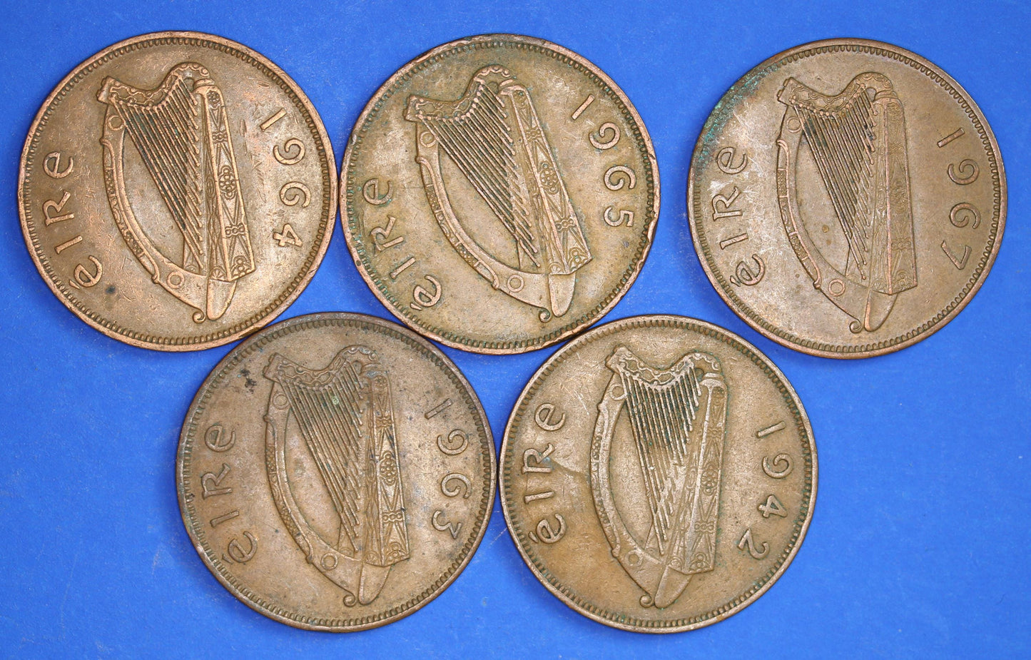 GENUINE Collection Irish Penny 1d EIRE Ireland coins, different dates [09/25 33176]