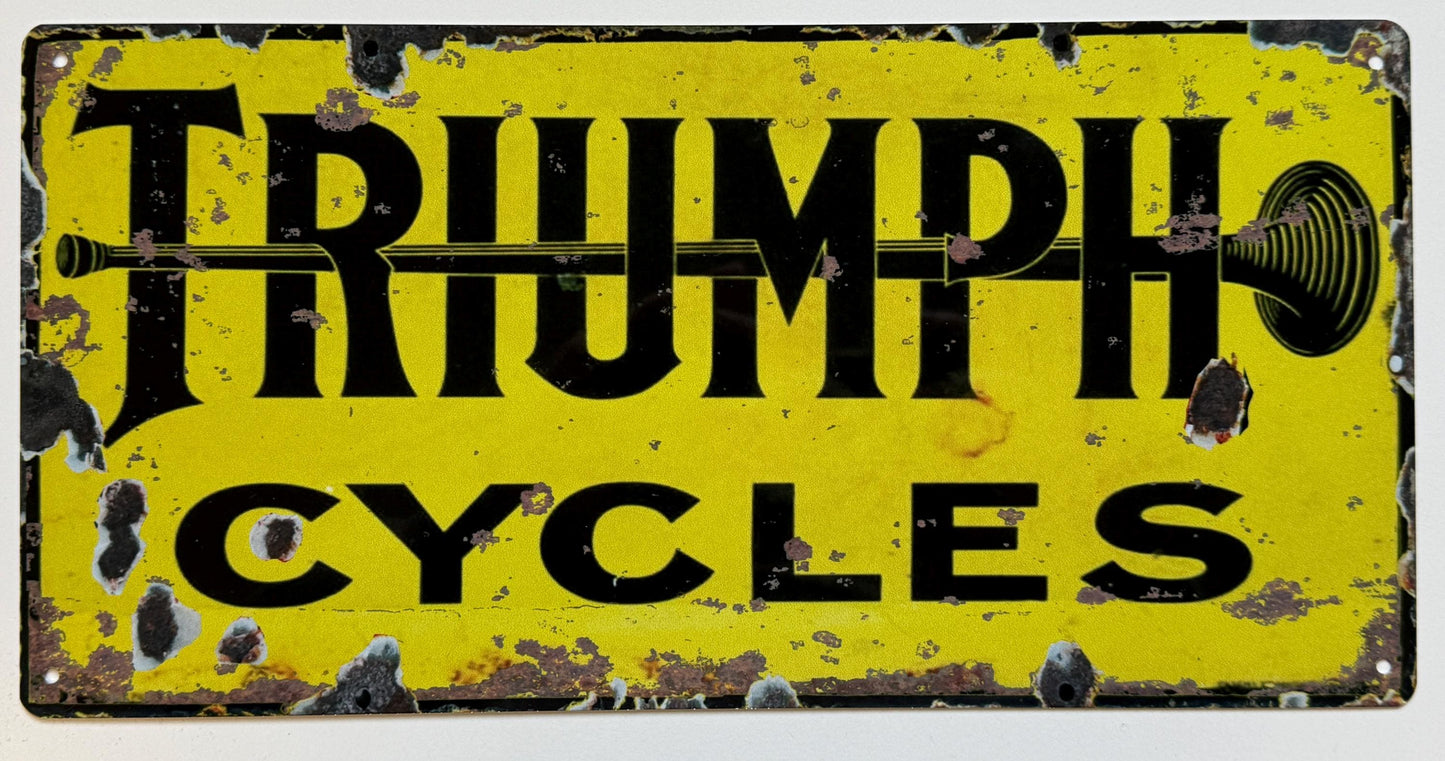 Metal Vintage Style Wall Sign - Triumph Cycles Notice Metal Sign 12x6 inch [TRPH1]