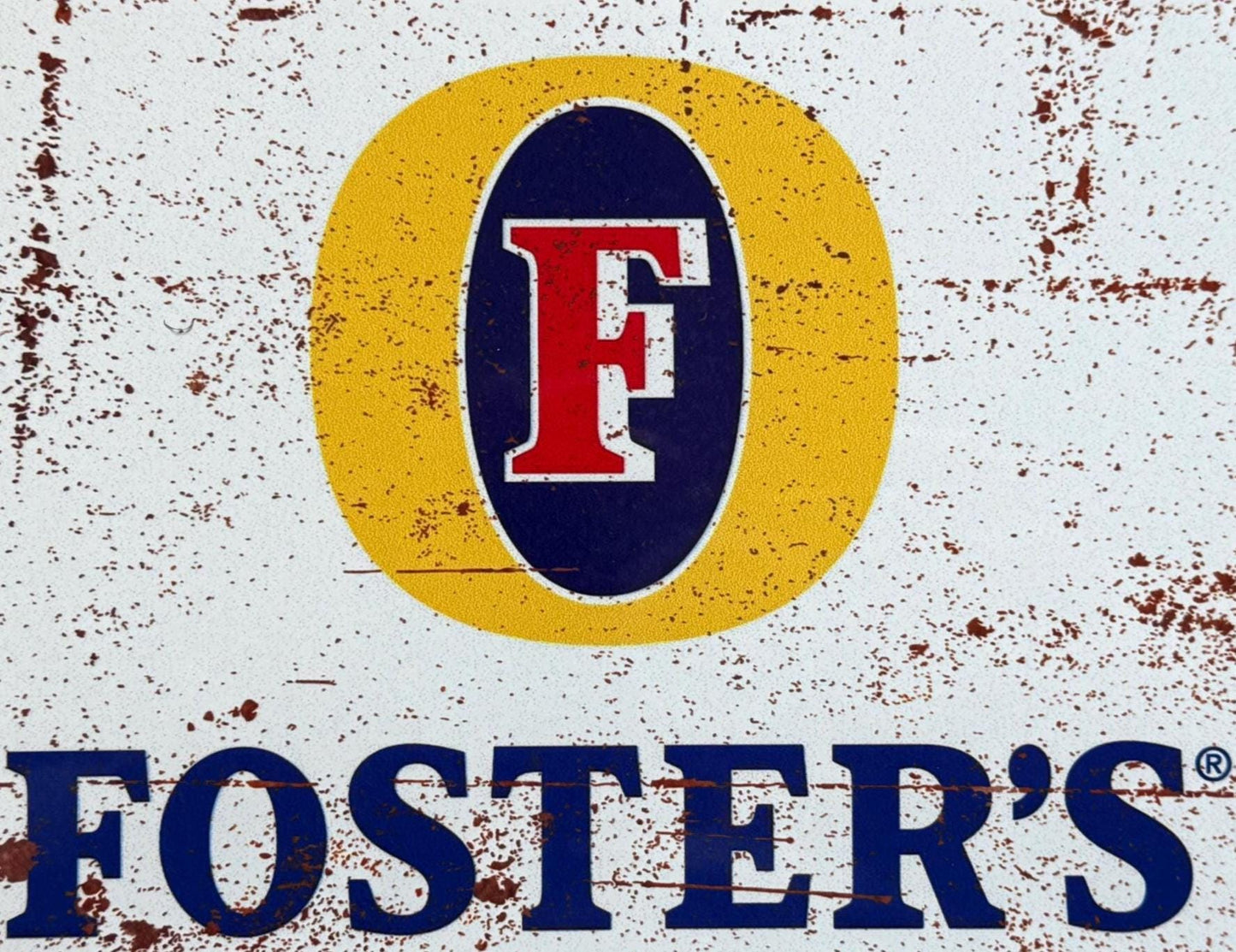 Metal Vintage Style Wall Sign - Fosters Beer Advertising Sign, Rusty look, 10.5 x 7 inch [FOST1]