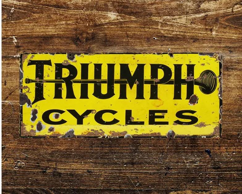 Metal Vintage Style Wall Sign - Triumph Cycles Notice Metal Sign 12x6 inch [TRPH1]