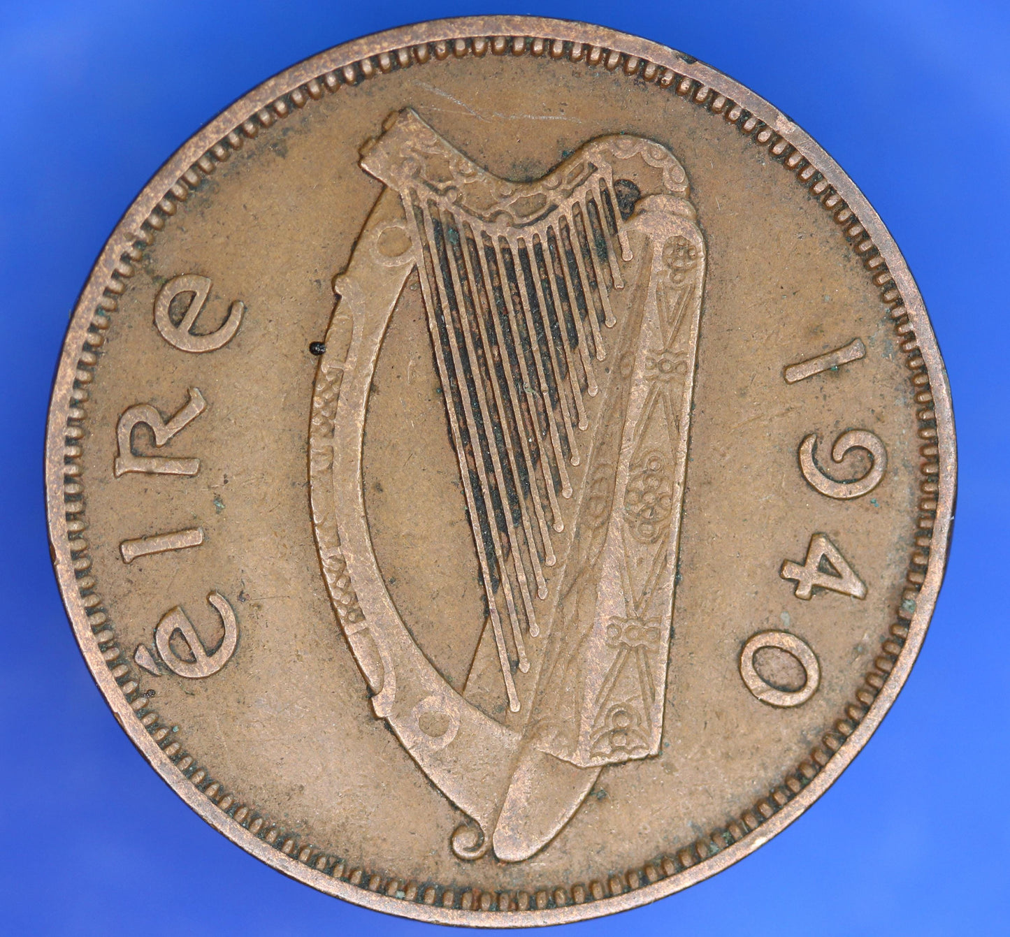GENUINE 1940 Irish Half Penny 1/2d EIRE Ireland coin, Sow & Piglets [11/25 33610]
