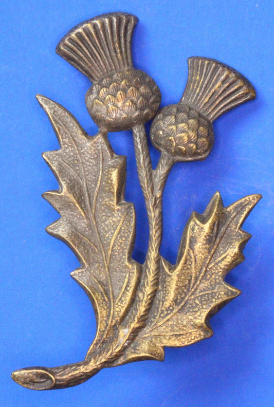Vintage Scottish Clan Brooch /Bonnet Thistle Badge, H: 6cm  [11/25 33475]