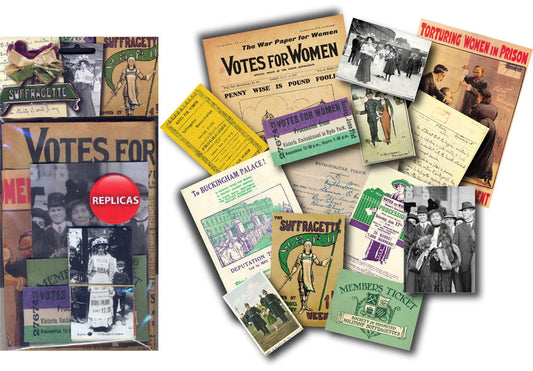 Reproduction Suffragettes /Votes for Women memorabilia pack   [SUFPK1]
