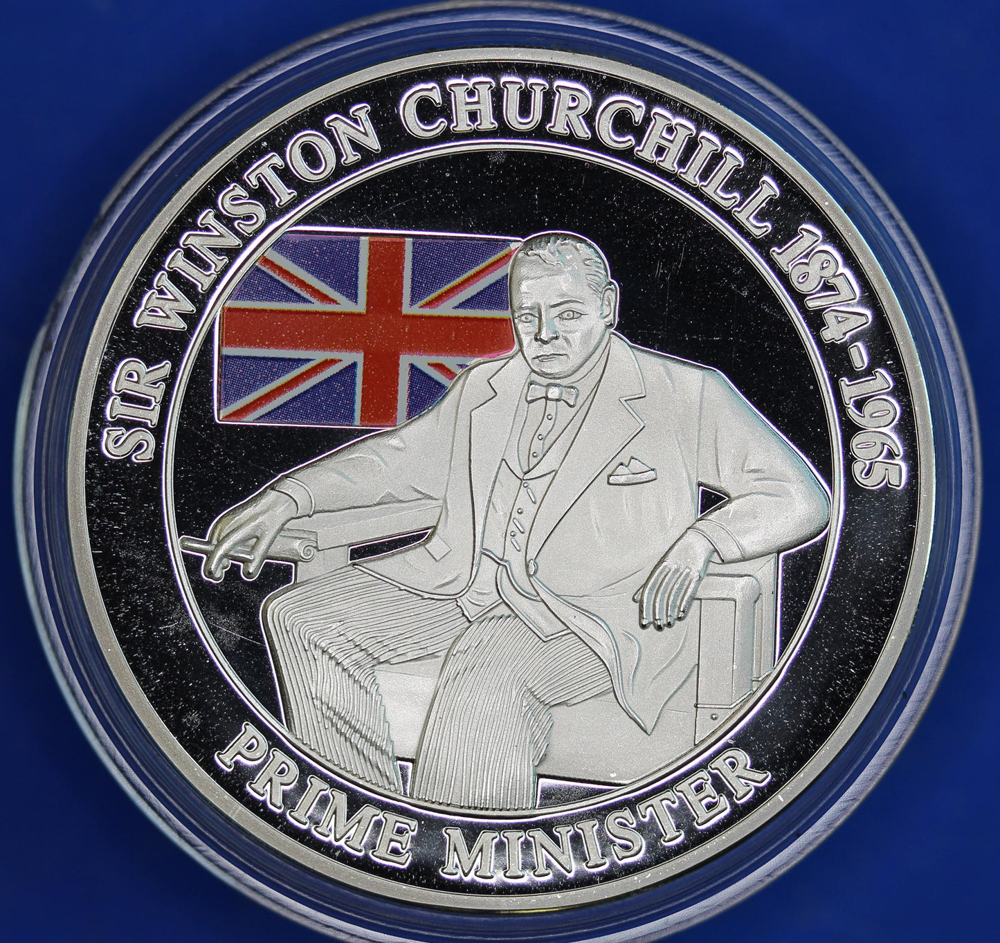 Greatest Britons Winston Churchill Silver Plated 2009 Medallion, 40mm [12/25 33839]