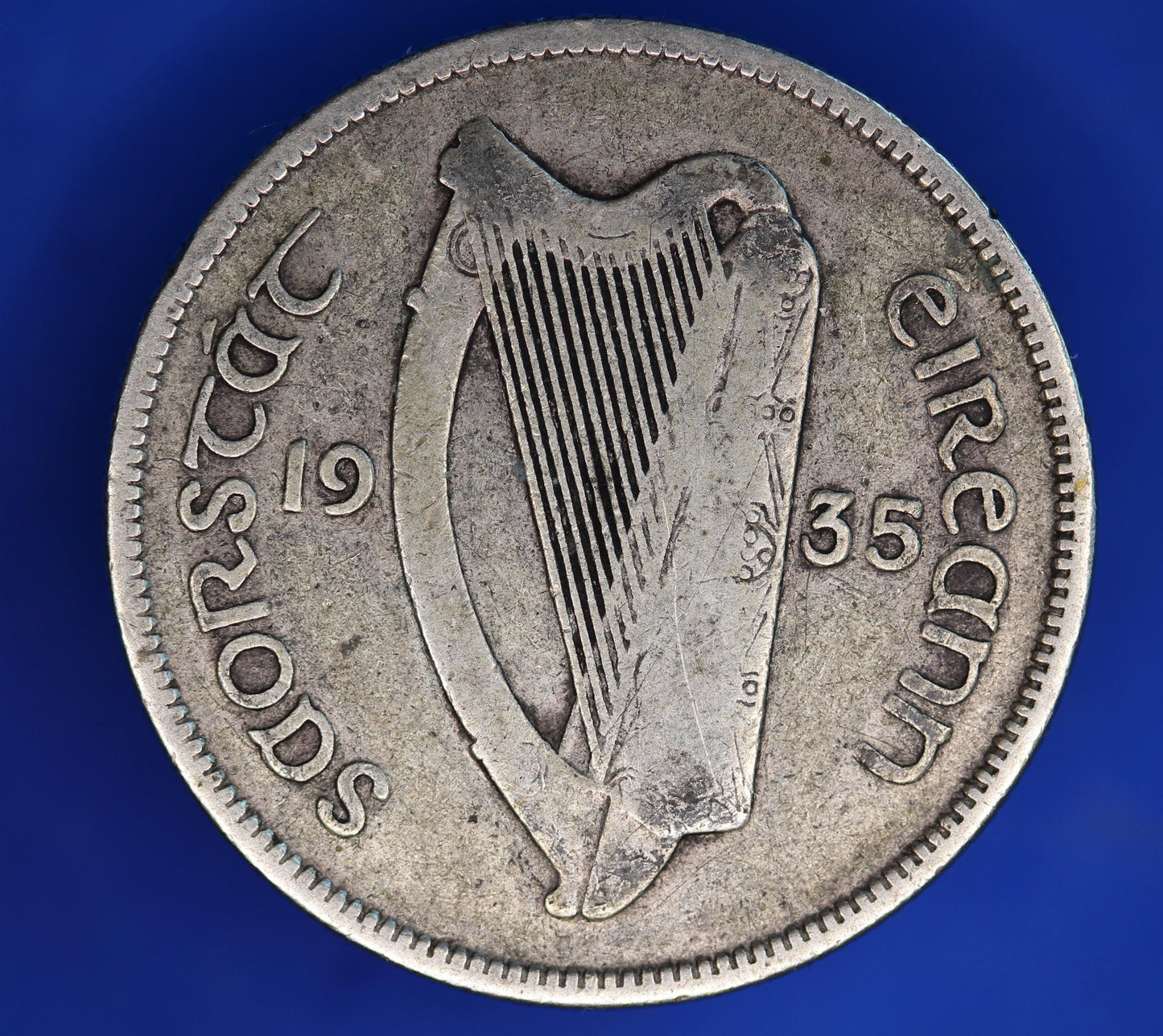 GENUINE 1935 Irish florin two shilling Ireland EIRE coin, 75% silver [11/25 33749]