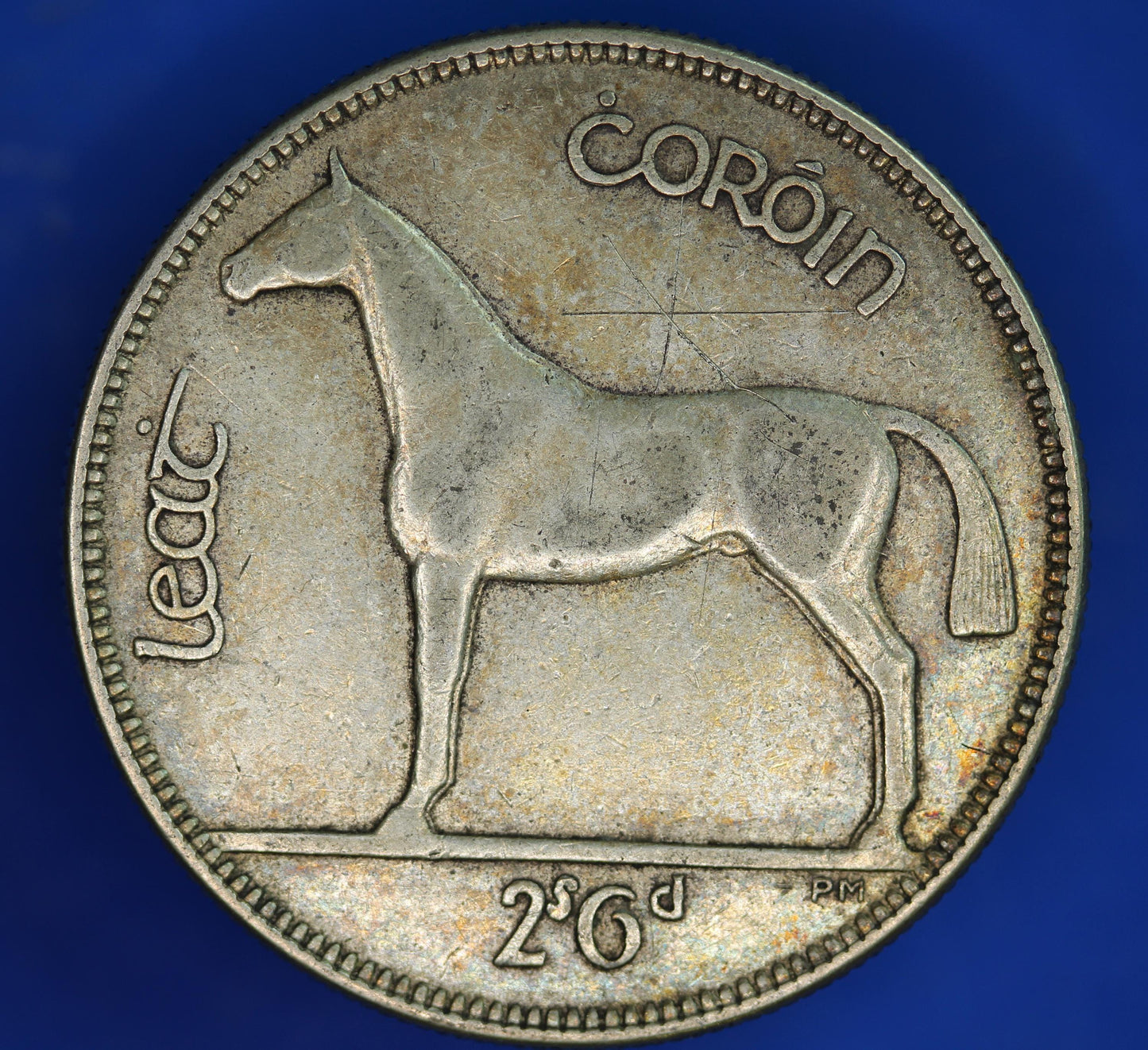 GENUINE 1933 Irish Half Crown Ireland EIRE coin, 75% silver, Hunter [12/25 33863]