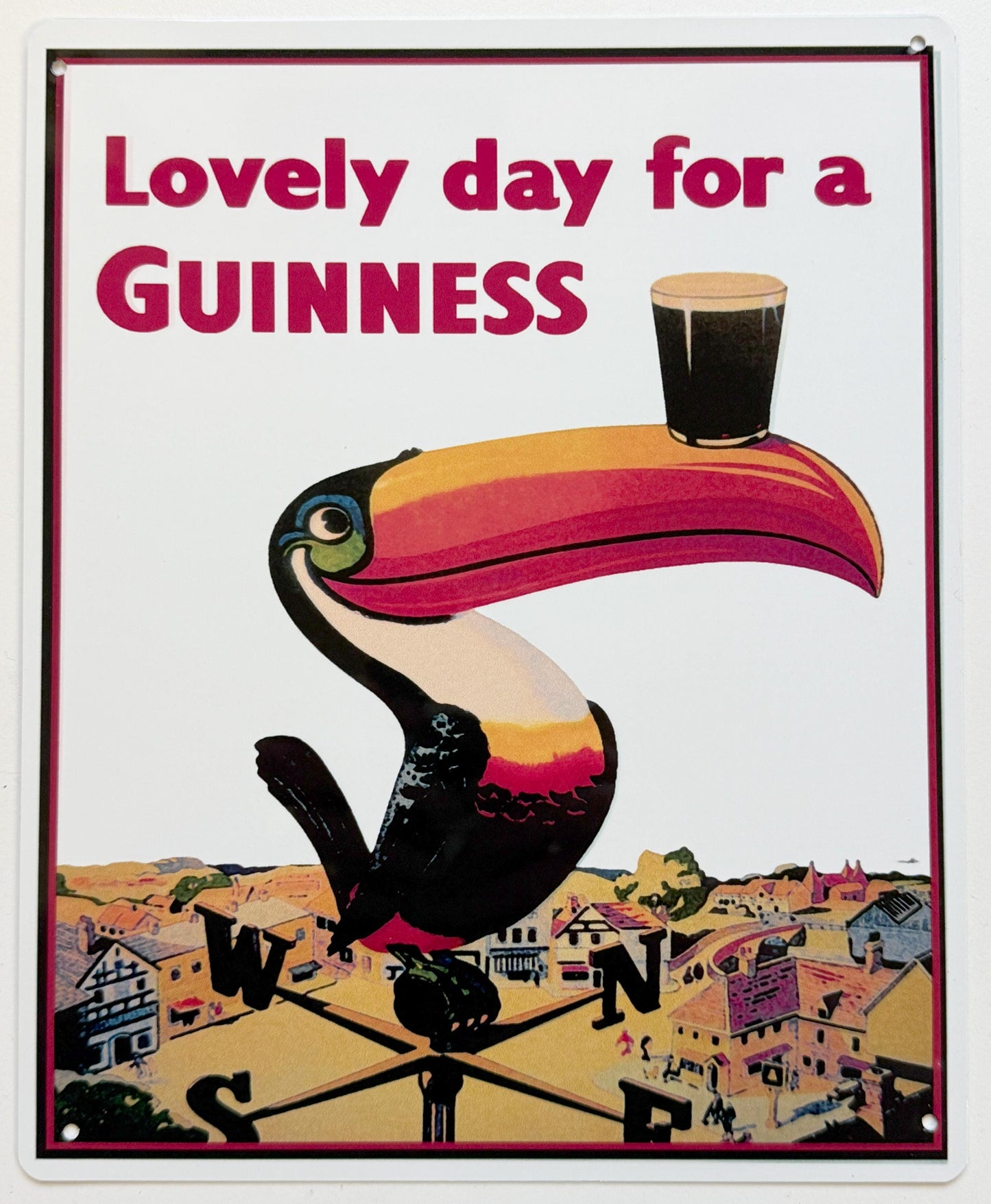 Metal Vintage Style Wall Sign - Lovely Day For A Guinness Toucan, 10 x 8 inch [GUIN8]