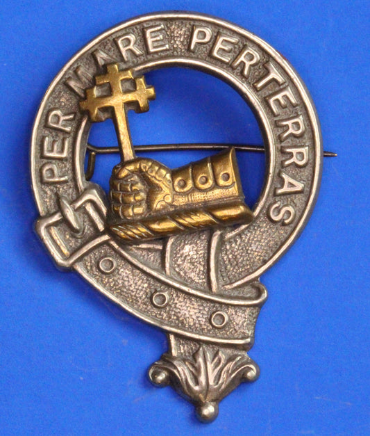 Vintage Scottish Clan Brooch /Bonnet Badge - MacDonald  [12/25 33467]