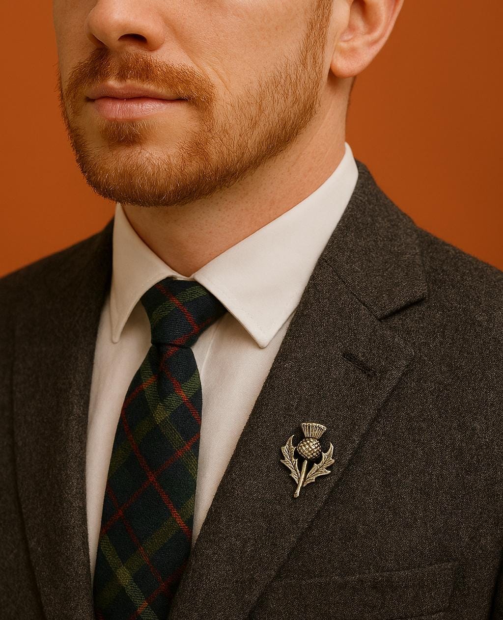 Pewter Scottish Thistle made in pewter supplied on a pin with clasp, 30mm x 20mm [STHPIN]