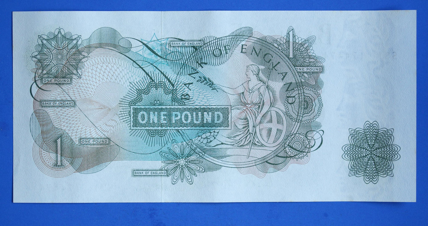 1960 Bank of England One pound, O'Brien "S31" Elizabeth II banknote   [12/25 33895]