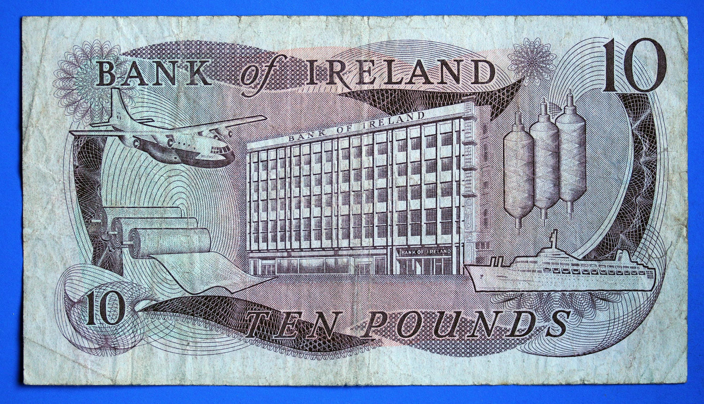 1984 Bank of Ireland Ten Pound Banknote, Northern Ireland, Harrison "U"  [01/26 34124]