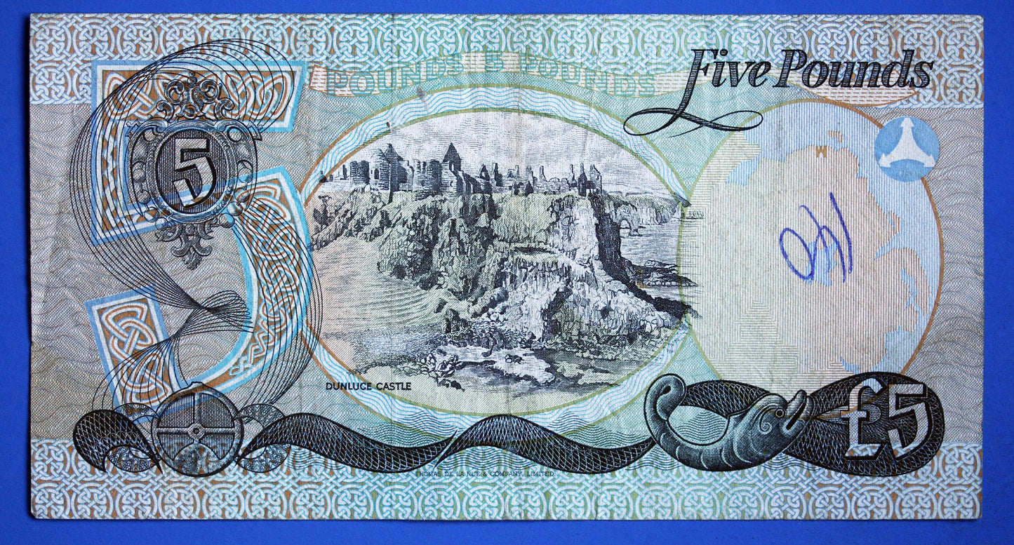 1984 Allied Irish Banks Five Pound Banknote, Northern Ireland, O'Keiffe "QN"  [01/26 34127]