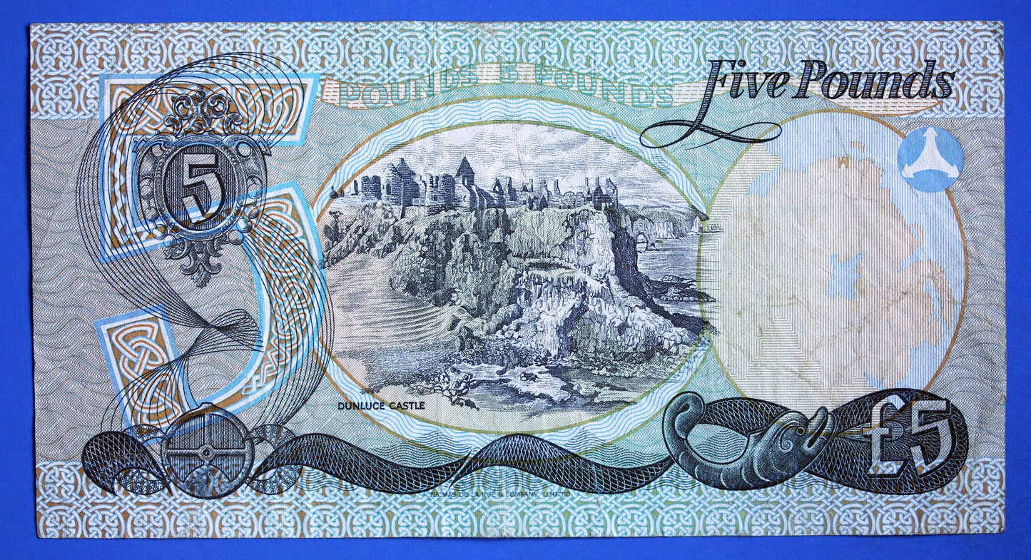 1983 Allied Irish Banks Five Pound Banknote, Northern Ireland, O'Keiffe "QN"  [01/26 34128]