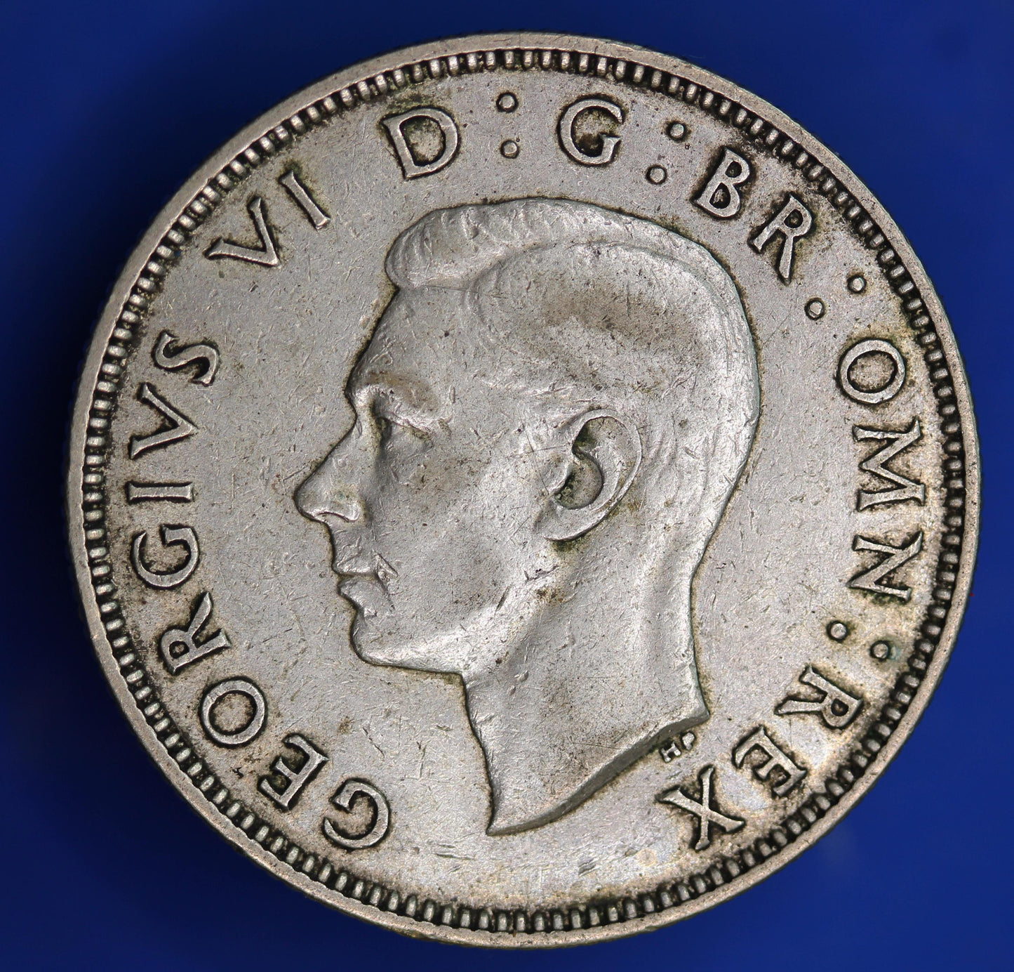 GENUINE British Coin -  1938 George VI two shillings, 50% silver  [01/26 34196]