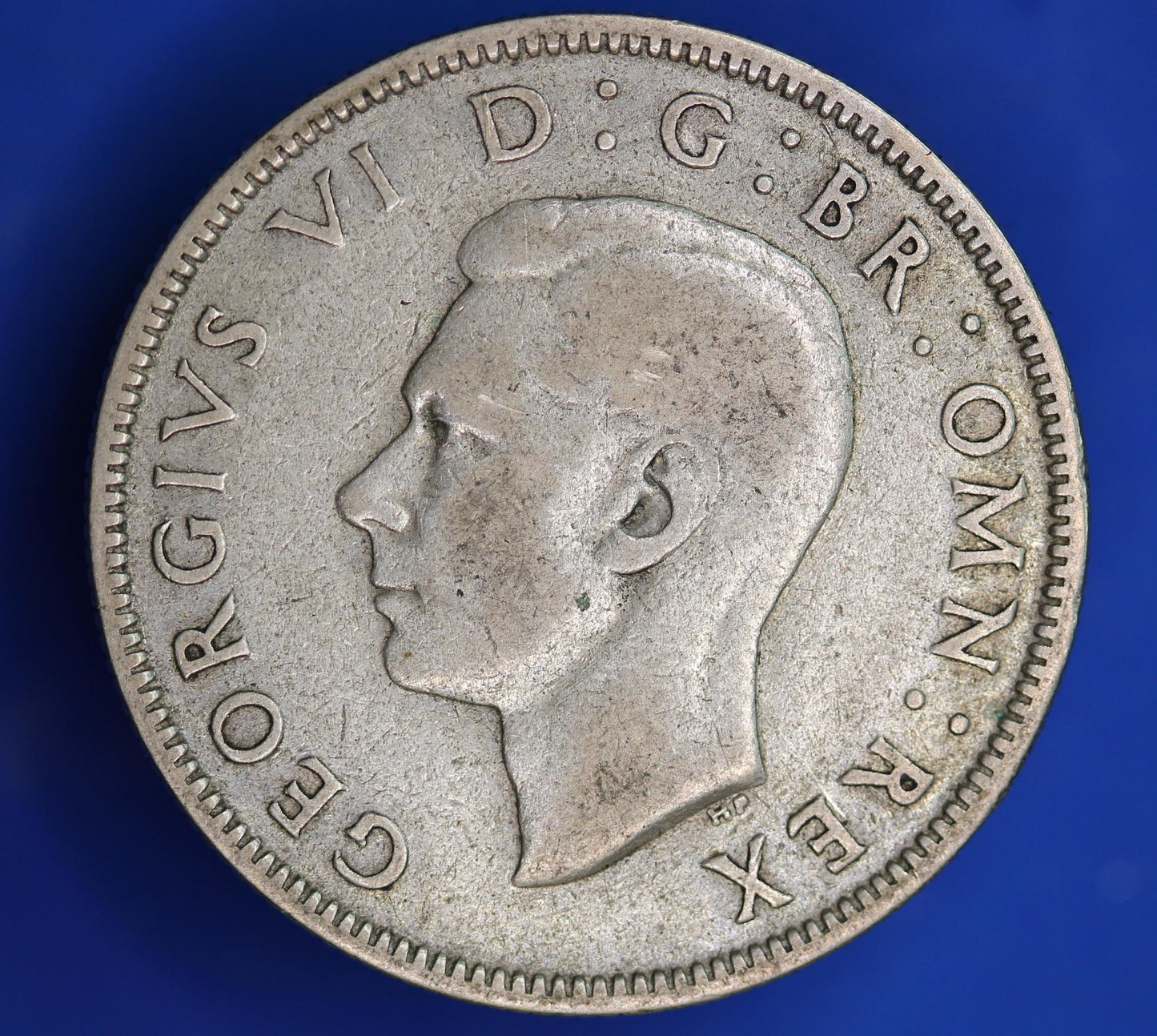 GENUINE British Coin -  1938 George VI two shillings, 50% silver coin  [01/26 34197]
