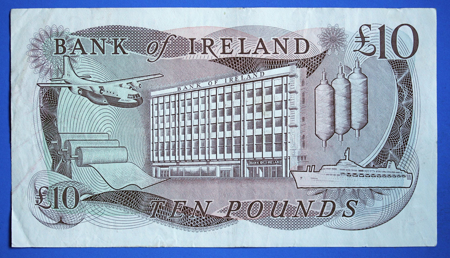 1984 Bank of Ireland Ten Pound Banknote, Northern Ireland, Harrison "AE"  [01/26 34126]