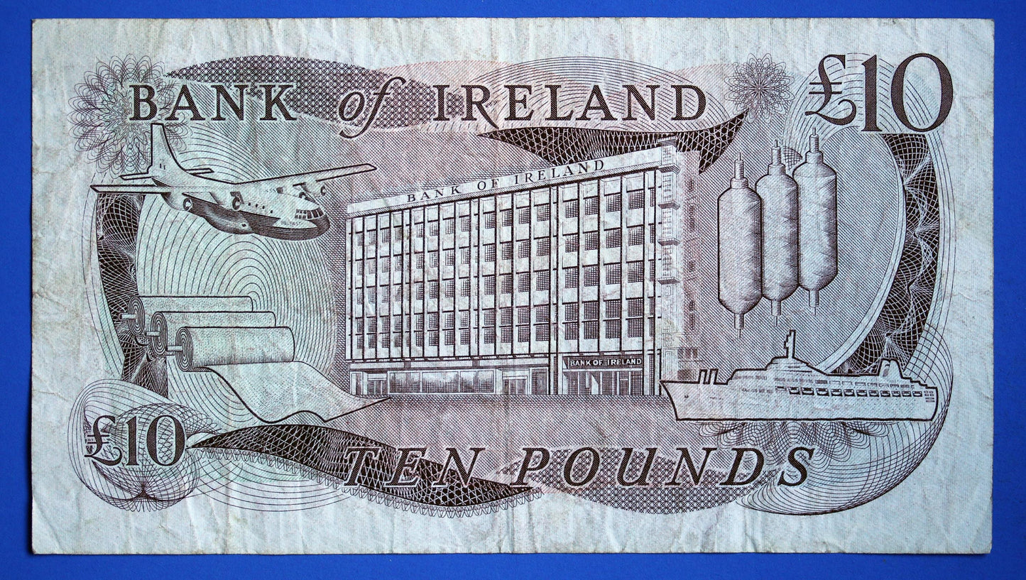1984 Bank of Ireland Ten Pound Banknote, Northern Ireland, Harrison "AD"  [01/26 34129]