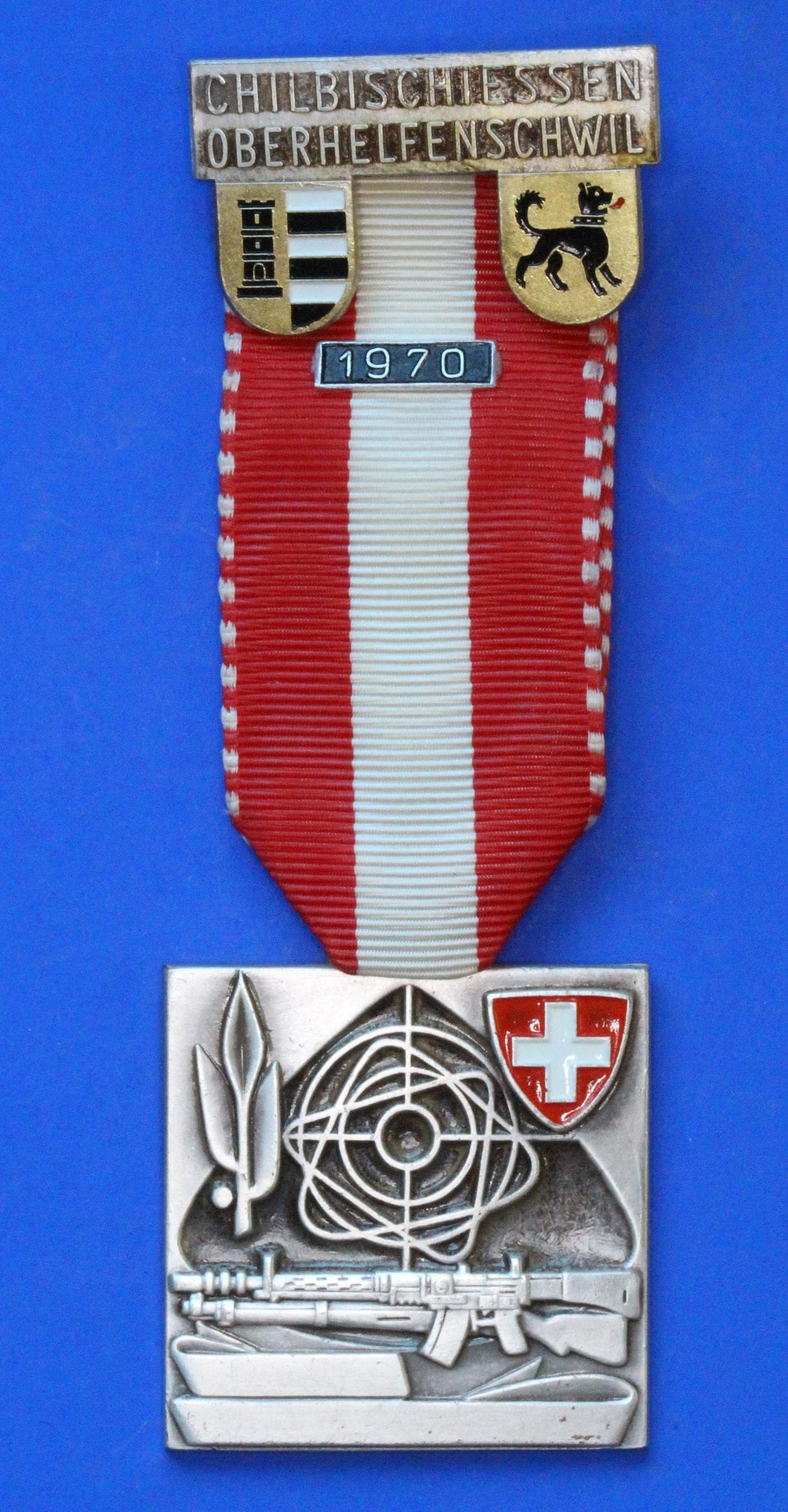 1970 SWITZERLAND Shooting Festival Vintage Swiss Award Medal Ribbon  [01/26 34137]