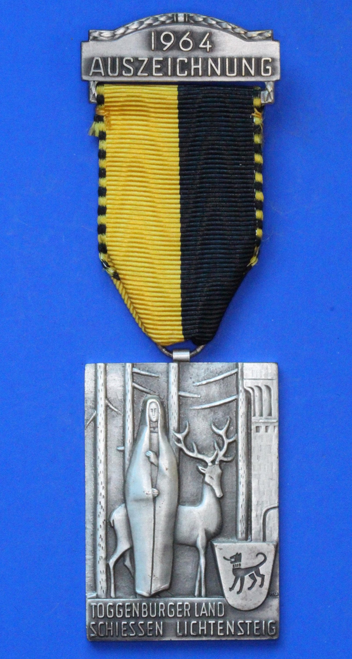 1964 SWITZERLAND Shooting Festival Vintage Swiss Award Medal Ribbon  [01/26 34140]