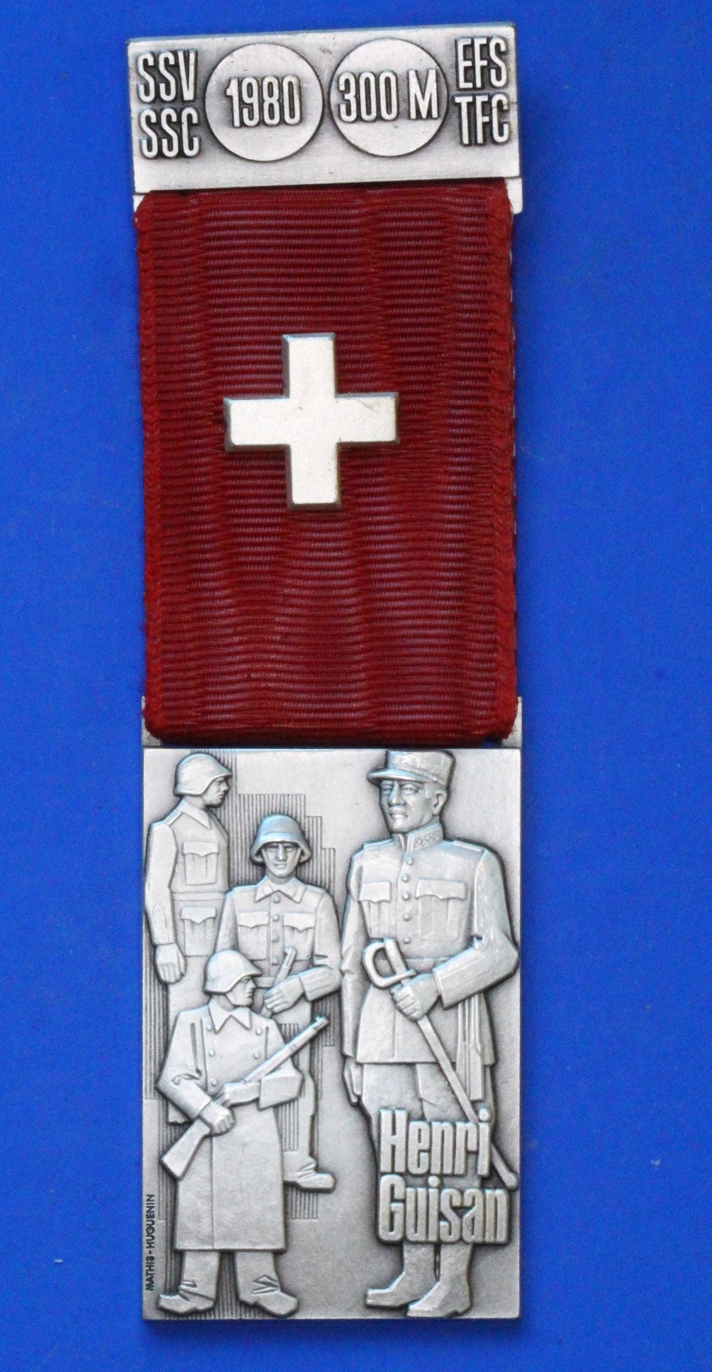 1980 SWITZERLAND Shooting Festival Vintage Swiss Award Medal Ribbon  [01/26 34143]