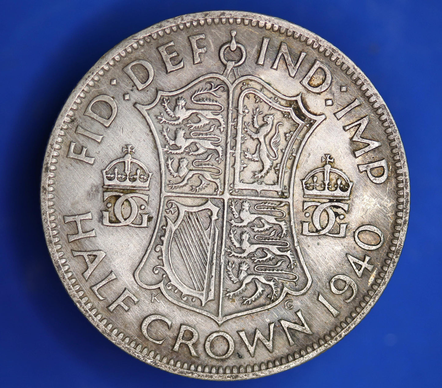 GENUINE British Coin -  1940 George VI half crown, 50% silver coin  [01/26 34191]
