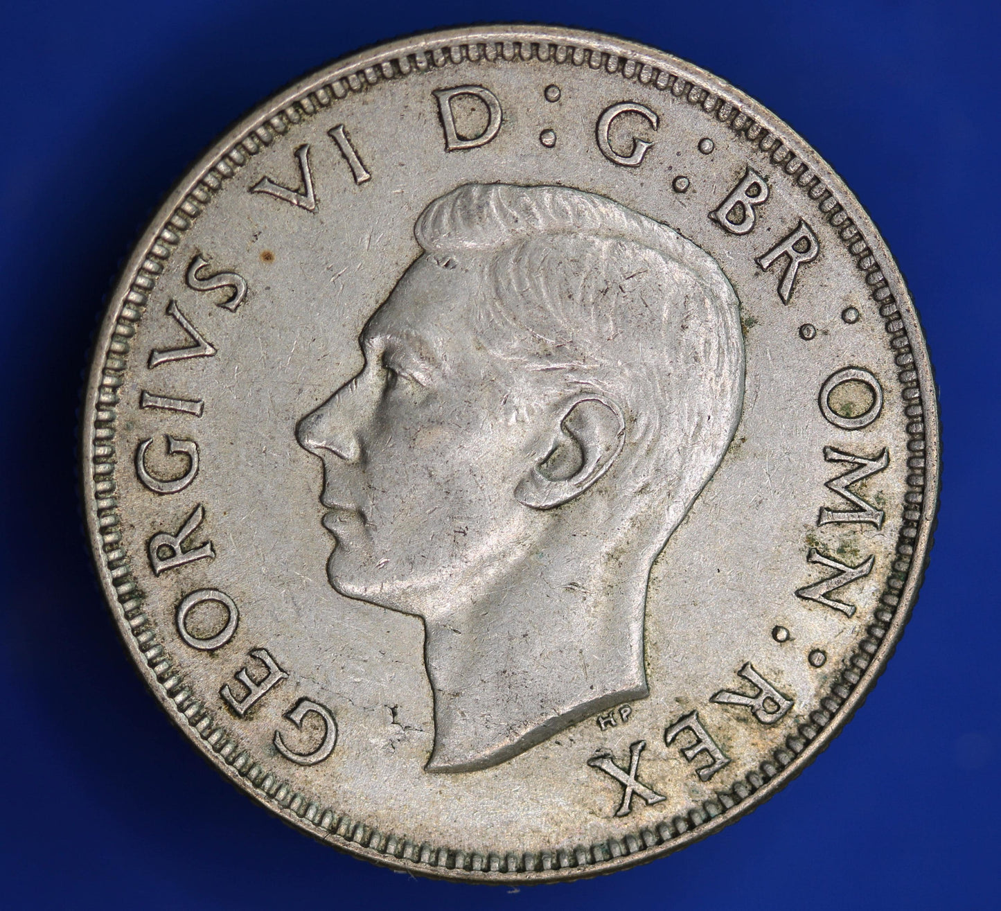 GENUINE British Coin -  1945 George VI two shillings, 50% silver coin  [01/26 34198]