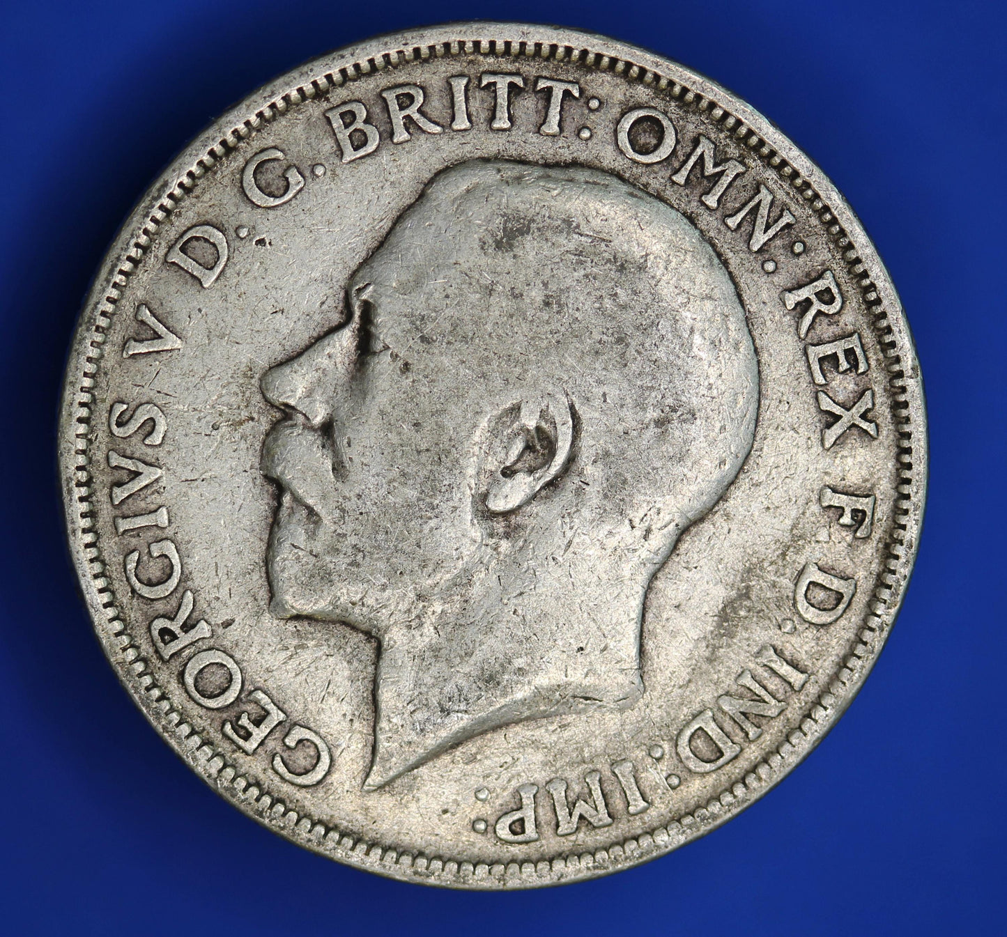 GENUINE British Coin -  1916 George V florin/ two shillings, 92.5% silver  [02/26 34352]