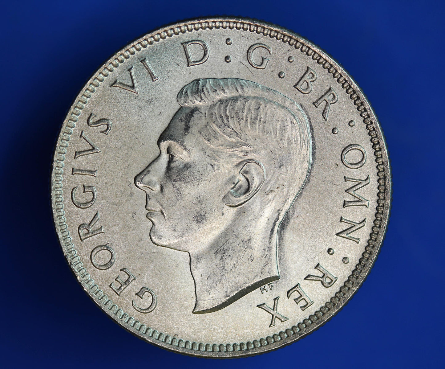 GENUINE British Coin -  1945 George VI florin/ two shillings, 50% silver  [02/26 34518]