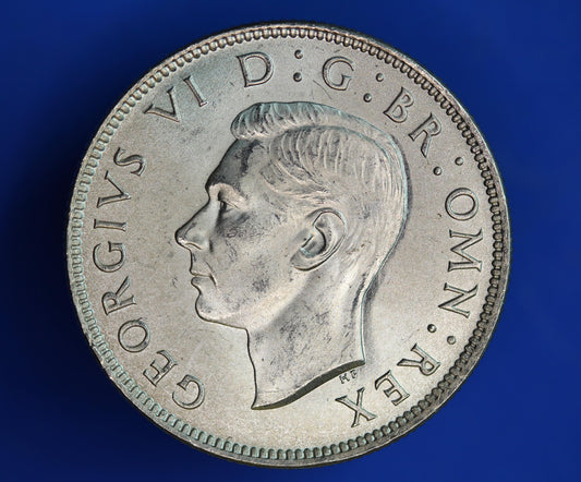 GENUINE British Coin -  1945 George VI florin/ two shillings, 50% silver  [02/26 34518]
