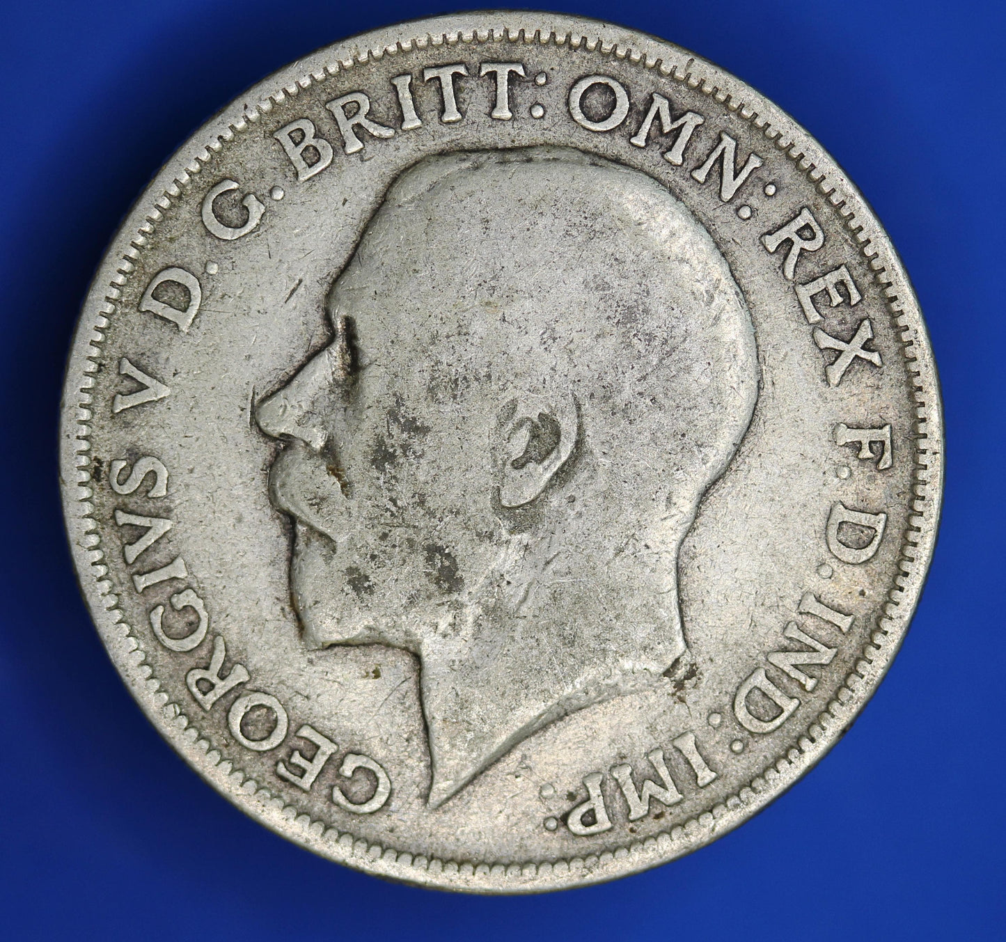 GENUINE British Coin -  1914 George V florin/ two shillings, 92.5% silver  [02/26 34356]