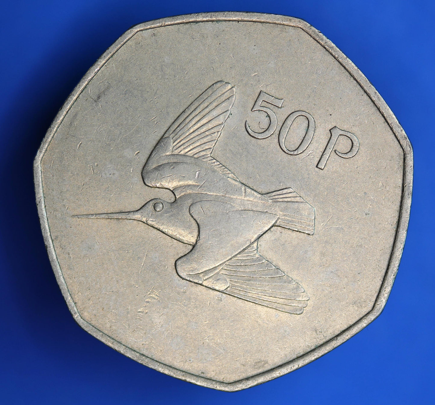 1970 Irish Ireland EIRE Fifty Pence 50p coin, Woodcock    [02/26 34376]