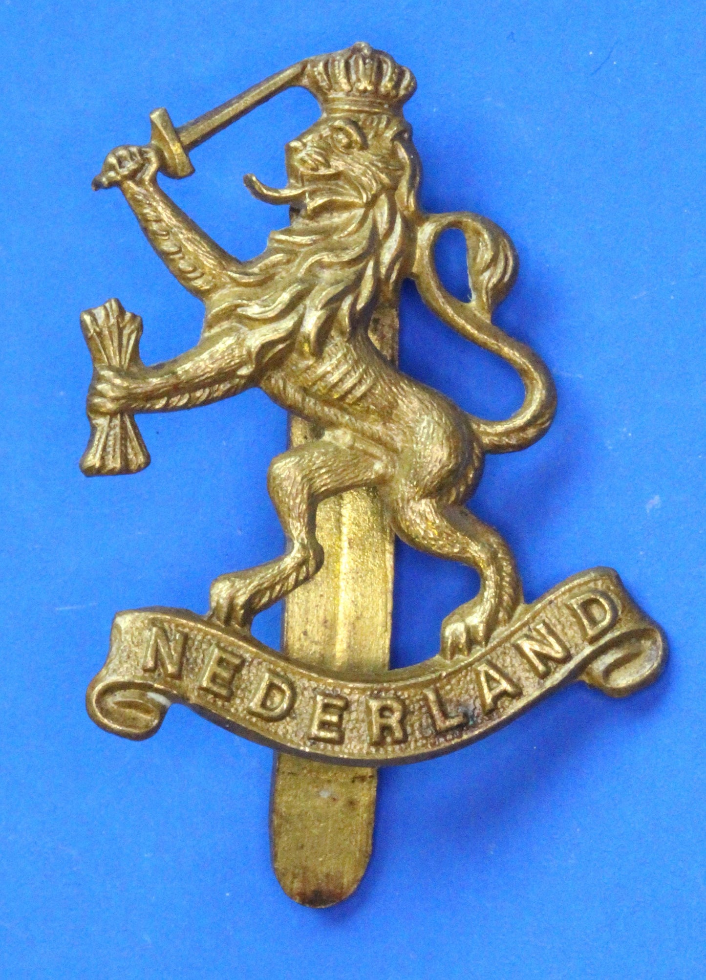 Army Vintage World War 2 - WW2 Free Netherlands Forces (Dutch Army In Exile) cap badge [02/26 34491]