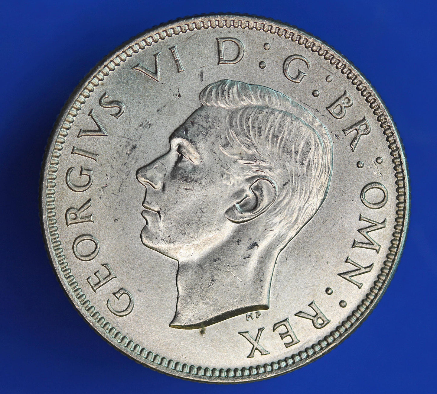 GENUINE British Coin -  1945 George VI florin/ two shillings, 50% silver  [02/26 34519]