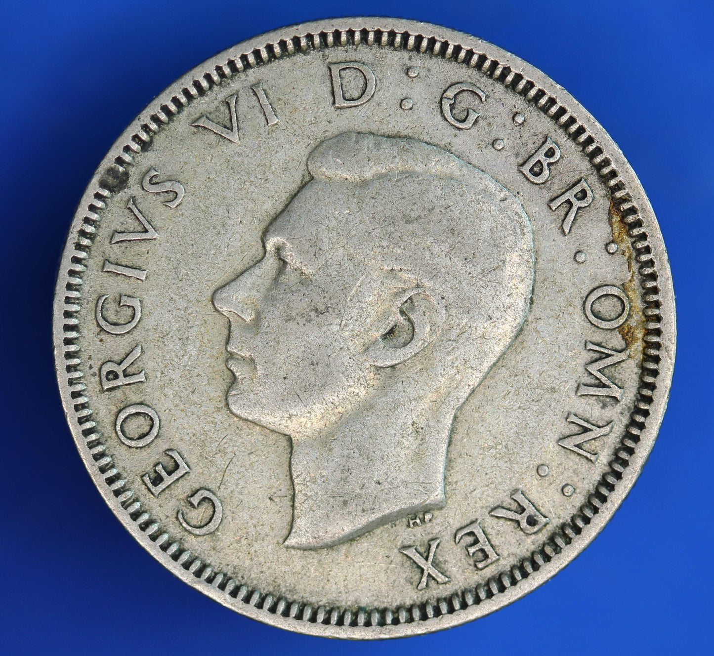GENUINE British Coin -  1942 George VI Scottish One Shilling, 50% silver coin  [02/26 34509]