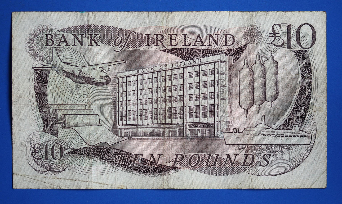 1984 Bank of Ireland Ten Pound Banknote, Northern Ireland, Harrison "AC"  [02/26 34399]