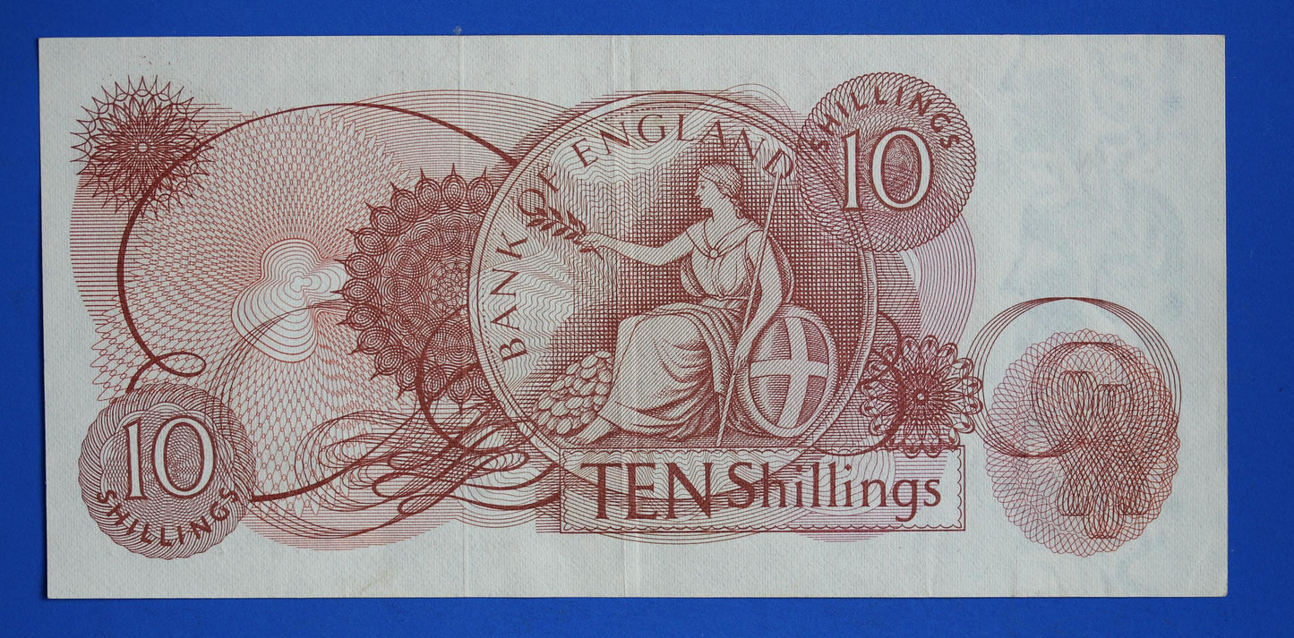 1967 Bank of England  10 shillings Fforde Prefix "C42N" banknote, Elizabeth II            [02/26 34557]