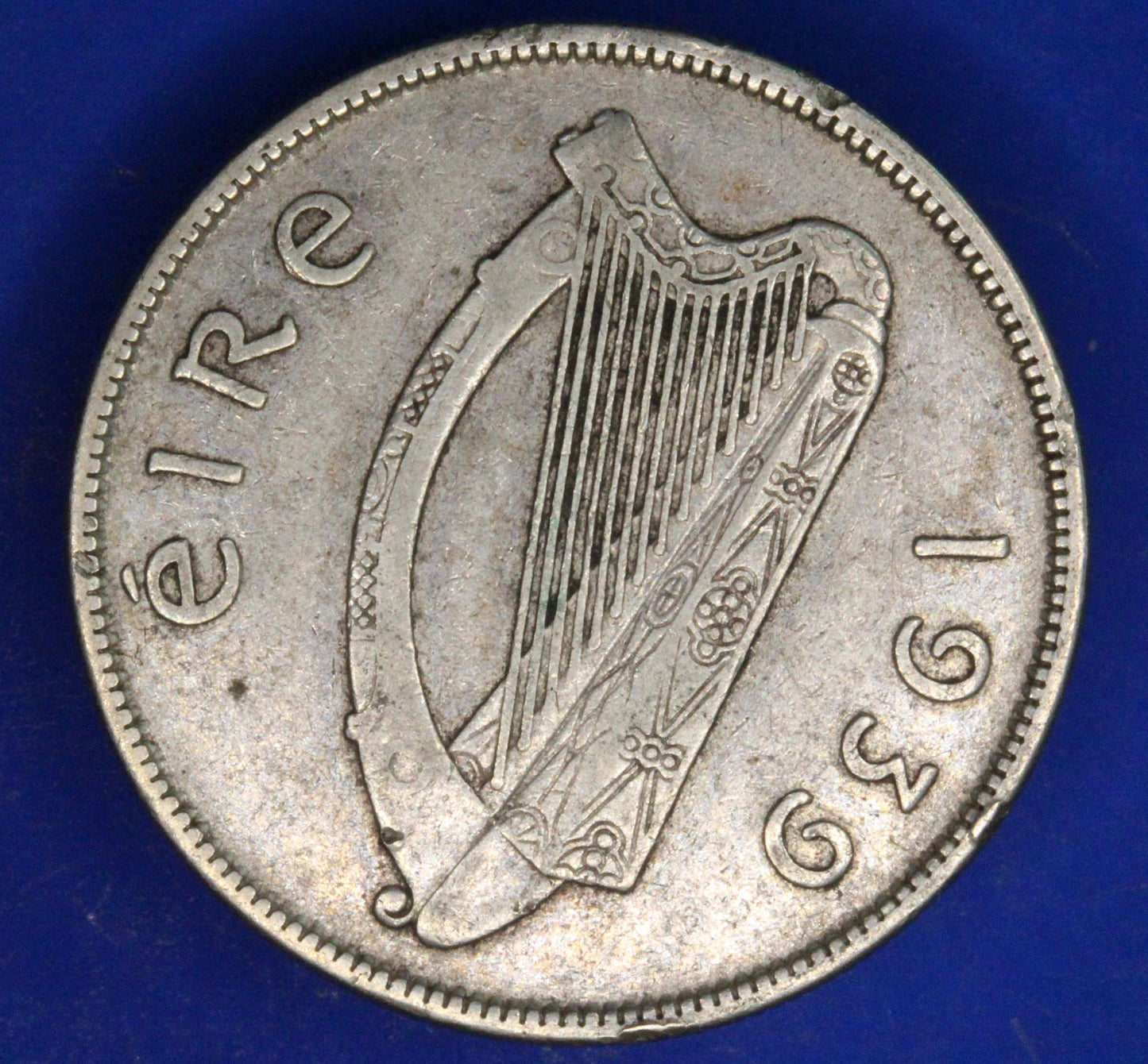 GENUINE 1939 Irish Half Crown 2/6 Ireland EIRE coin, 75% silver, Hunter Horse [02/26 34602]