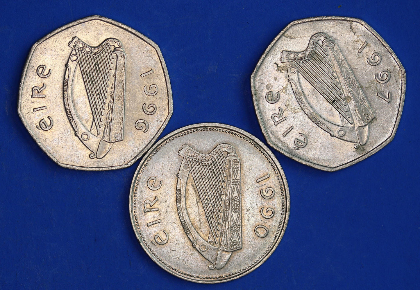GENUINE Irish Ireland EIRE decimal coins, - Fifty Pence 50p One Punt, Woodcock, Stag [03/26 34822]