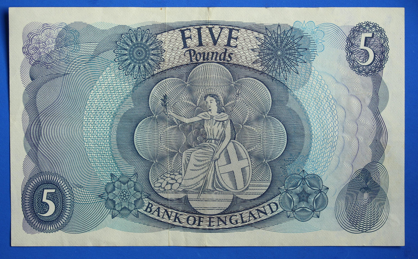 1967 Bank of England Five 5 pounds, Fforde "U66" banknote  [04/26 34947]