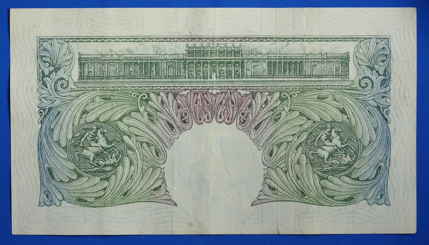 1955 Bank of England One pound 1 pound, O'Brien "R66K" banknote   [04/26 34943]