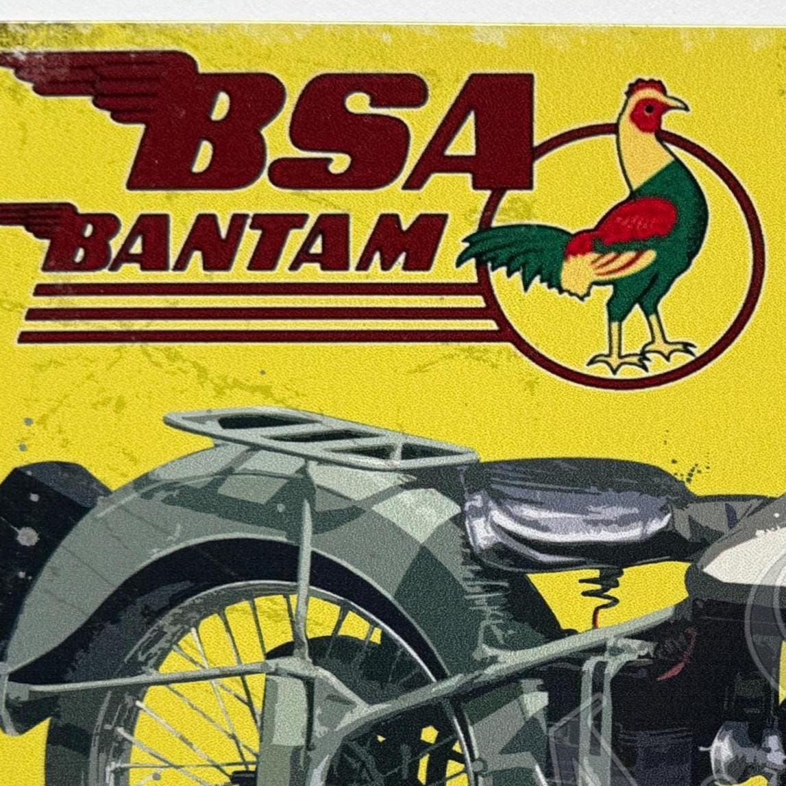 Metal Vintage Style Wall Sign - BSA Bantam Big Performance 20 x 30cm [BSA01]