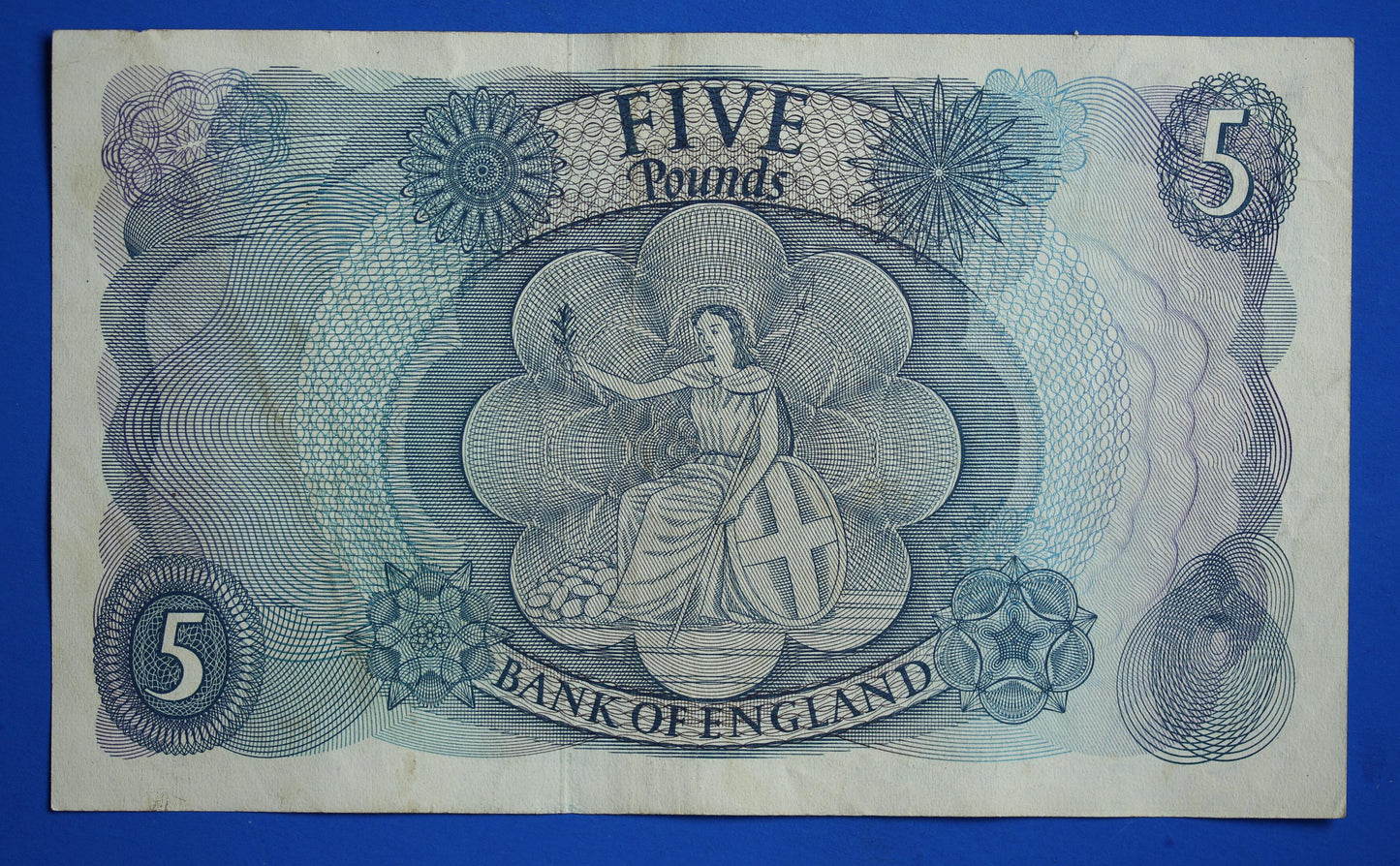 1967 Bank of England Five pound 5 pound, Hollom "E40" banknote  [04/26 34957]