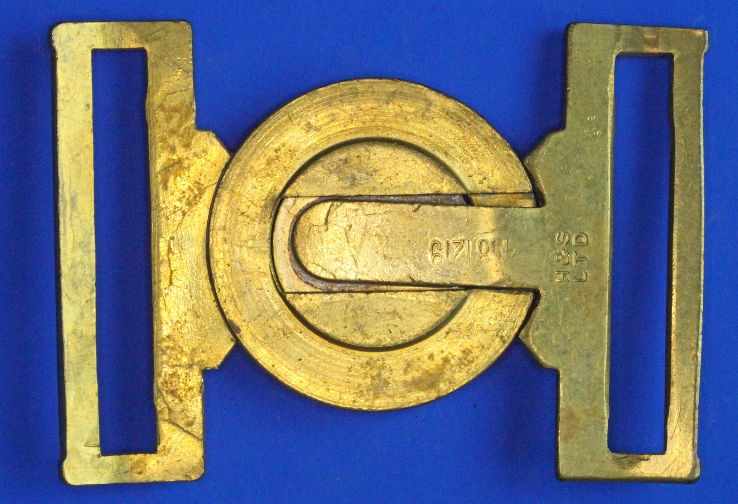 Army Vintage Military - Gibraltar Royal Marines belt buckle "Per Mare Per Terram"  [04/26 35059]