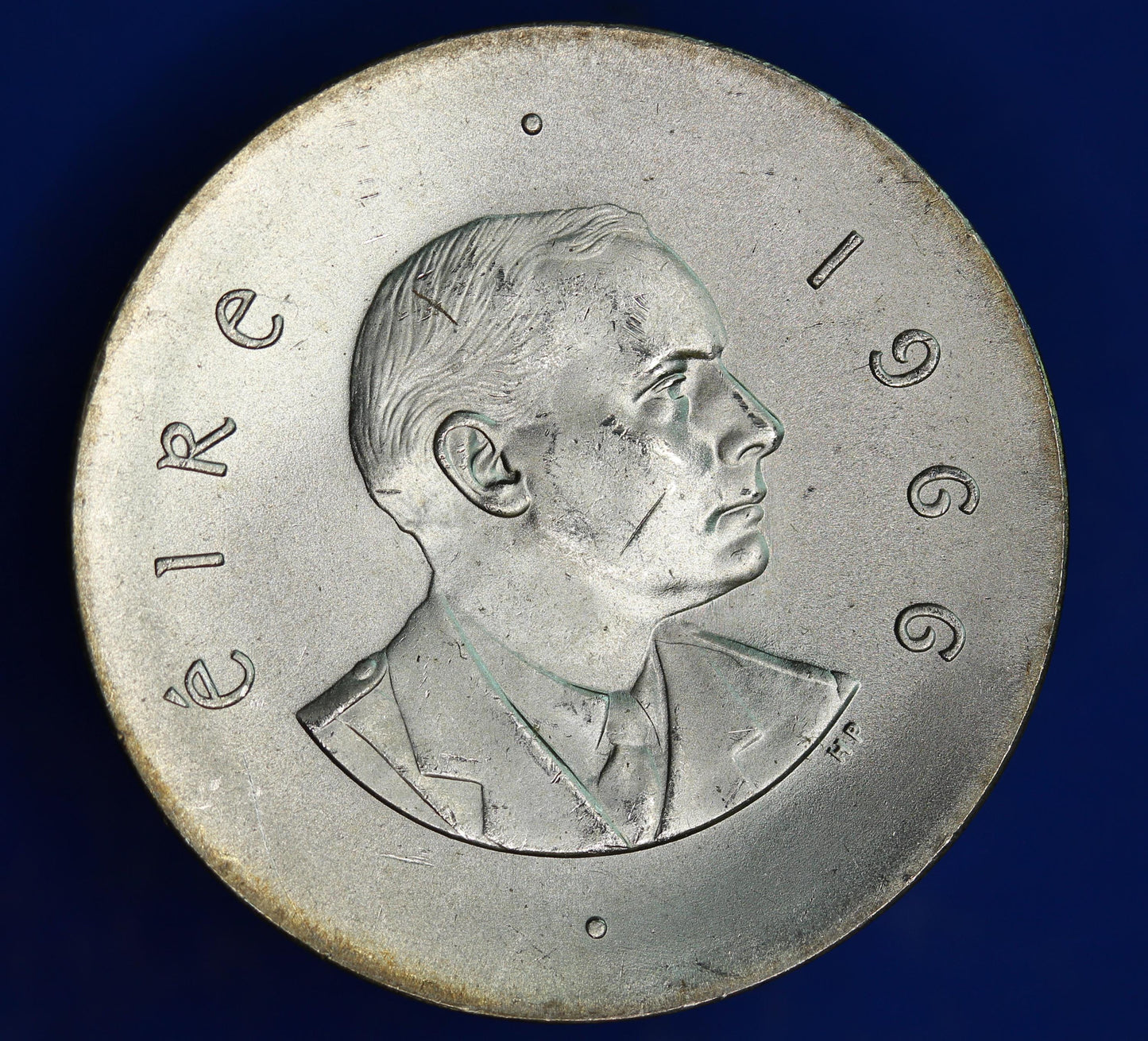 GENUINE 1966 Ireland Eire Pearse Easter Uprising 10 Shillings Silver 83% coin [05/26 35136]
