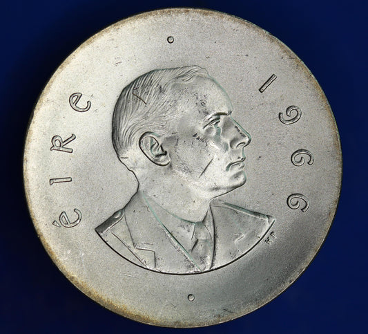 GENUINE 1966 Ireland Eire Pearse Easter Uprising 10 Shillings Silver 83% coin [05/26 35136]