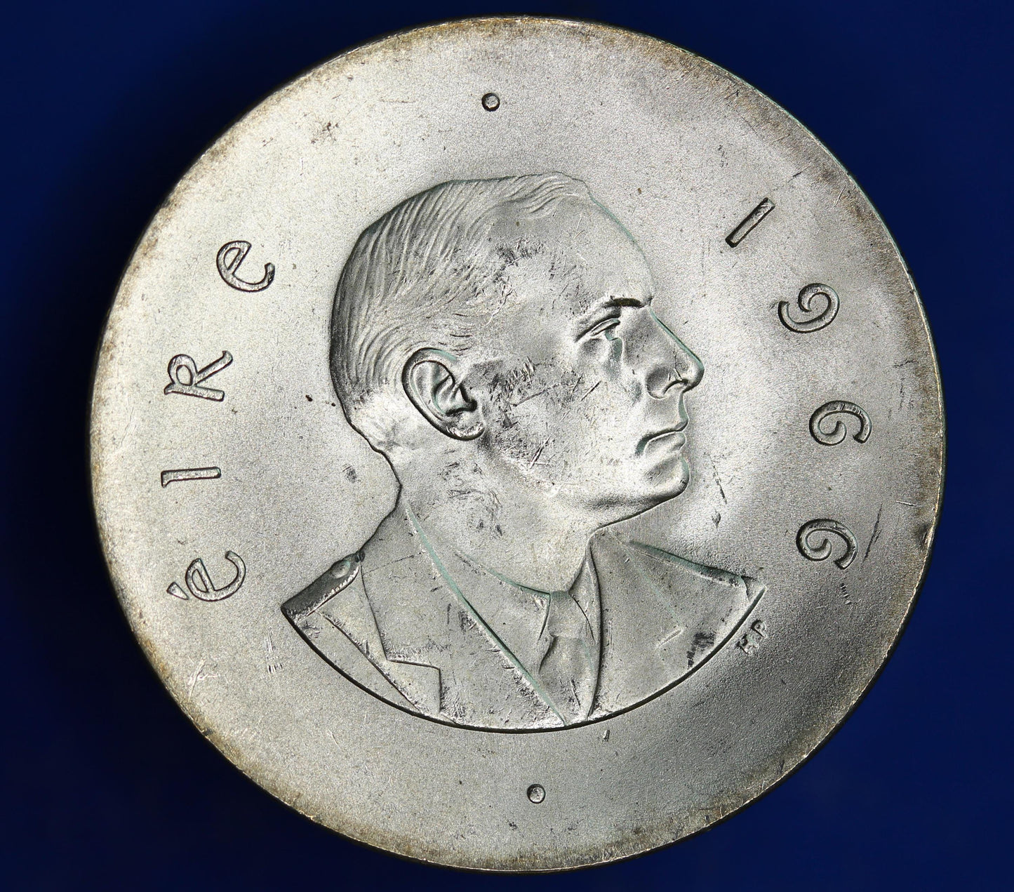 GENUINE 1966 Ireland Eire Pearse Easter Uprising 10 Shillings Silver 83% coin [05/26 35137]
