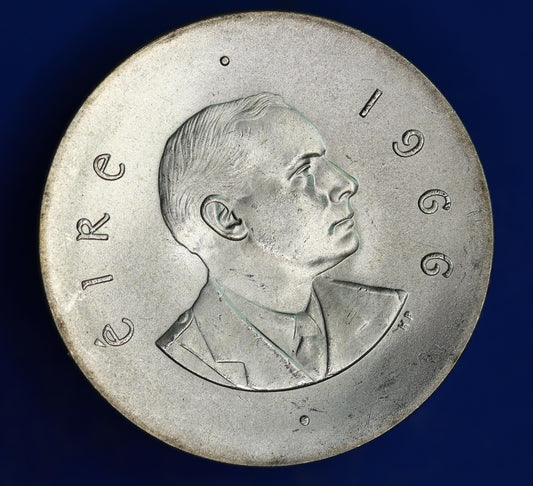 GENUINE 1966 Ireland Eire Pearse Easter Uprising 10 Shillings Silver 83% coin [05/26 35138]
