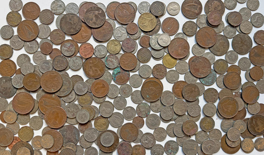Starter Collection, 1300g Vintage English & Irish coins  [05/26 35143]